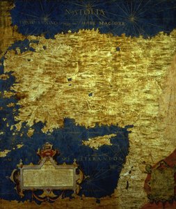 Kuudennentoista vuosisadan Turkin kartta, "Sala delle Carte Geografiche" (Maantieteellisten karttojen sali) 1575